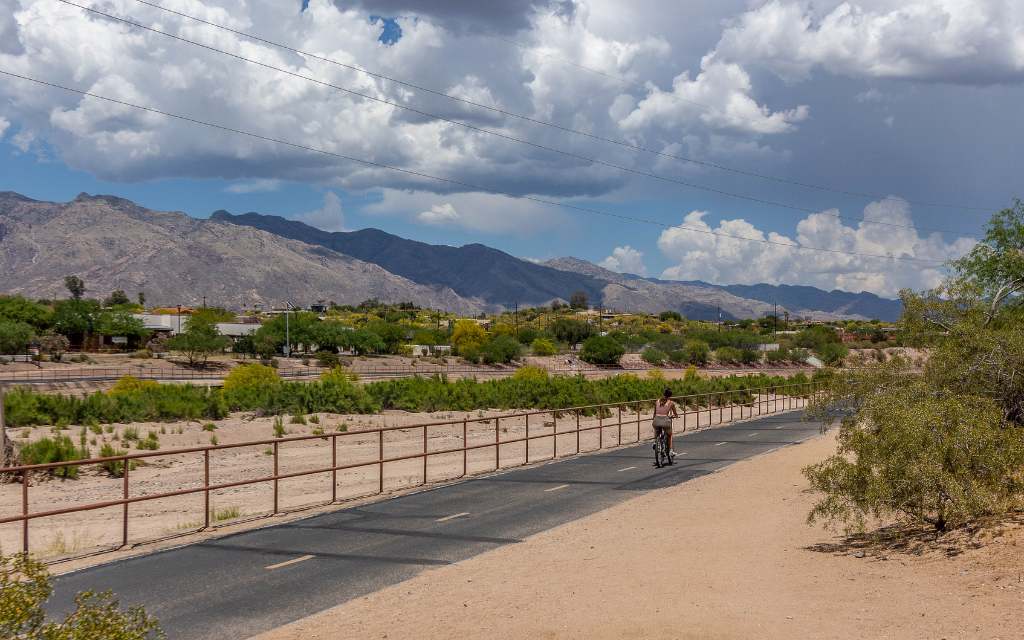 Mountain views from The Loop in Tucson Arizona